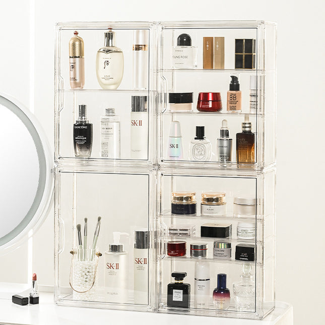 Multifunctional Wall-Mountable and Stackable Magnetic Suction Figure Blind Box High-Transparent Display Cabinet Cosmetics Dust-Proof Storage Box