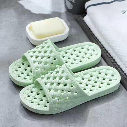 New Style Slippers for Women's Bedroom Leaking Hollow Smiley Face Home Summer Indoor Home Bathroom Bathing Couple Men's and Women's Slippers