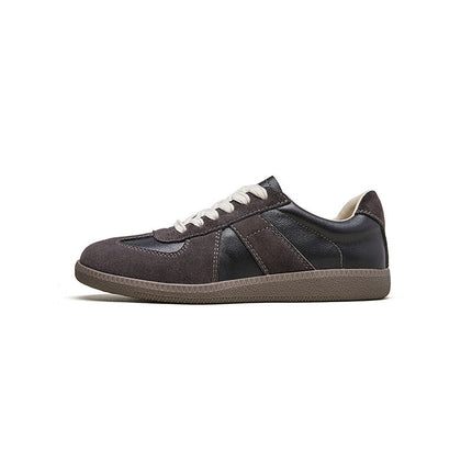 Men's Shoes, New Spring and Autumn German Training Shoes, Men's Casual Versatile Running Shoes, Breathable Sports Shoes, Leather Panel Shoes, White Shoes