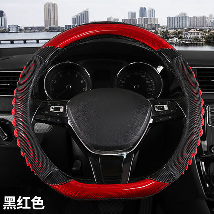 Four-Season Universal Anti-Slip Breathable and Wear-Resistant Car Steering Wheel Cover Honeycomb Three-Dimensional Handle Cover Cross-Border Automotive Supplies