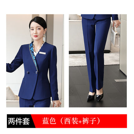Hotel Front Desk Cashier Professional Women's Suit Long Sleeve Suit Beautician Jewelry Store Restaurant Waiter Work Clothes