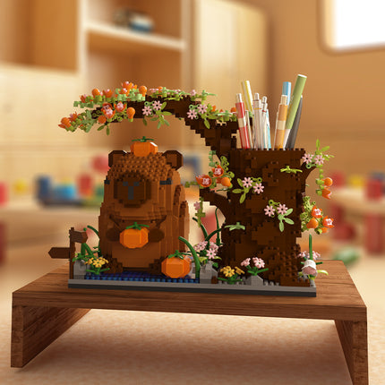 Cross-border kapi capybara Barra micro-particles creative pen container assembled building blocks Valentine's Day gift ornaments wholesale