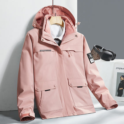 Winter Couple Outdoor Rush Clothes Three-in-One Hood Removable Liner Two-piece Warm Windproof Casual Rush Clothes