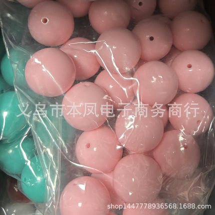 30mm solid color acrylic beads 25mm round beads translucent popular necklace key chain clothing headdress pendant