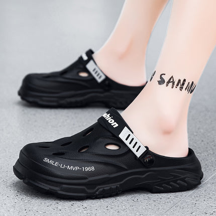 Summer Closed-Toe Sandals with Soft Soles, Non-Slip, Suitable for Outdoor Wear in Summer, Thick-Soled, Comfortable Clogs, Dual-Use Garden Shoes