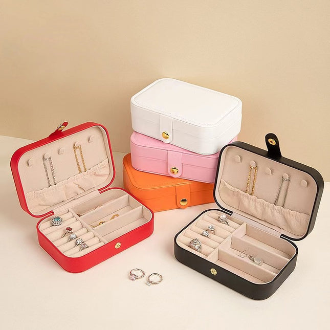 Source Manufacturer Pu Jewelry Box, Jewelry Storage Box, Jewelry Bracelet Necklace Jewelry with Printed Logo, Ready Stock Zipper