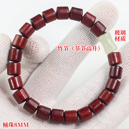 Multi-treasure beads bracelet luminous bamboo bead bracelet women's literary and artistic small fresh jewelry ebony sandalwood green sandalwood rosewood