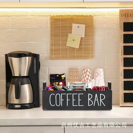Wooden Coffee Box Farmhouse Coffee Capsule Rack Storage Basket Storage Wooden Box Capsule Rack Coffee Capsule Storage Wooden Box