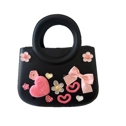 Cross-border new ladies handbag cartoon love fashion round travel storage bag eva hole bag beach bag
