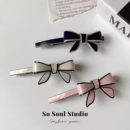 Cross-border explosions acetic acid bow clip hair accessories temperament hairpin head half hair clip spring clip