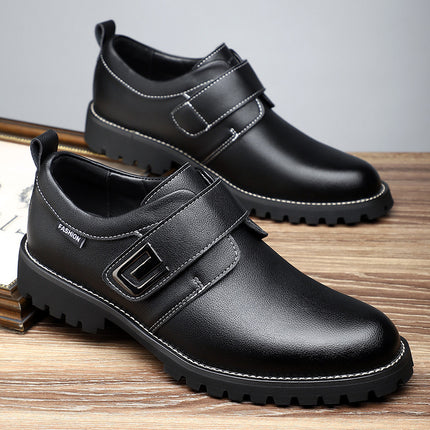 2024 New Men's Leather Boots Fashionable All-match Soft Bottom Simple Office Young Men Driving Dual-use