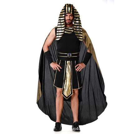 Cross-Border Halloween Egyptian Pharaoh Couple Cosplay Costumes for Men and Women Ancient Greek and Roman King Pharaoh Cleopatra Costumes