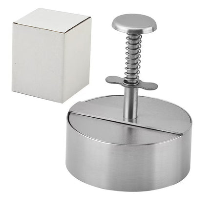 Amazon Hamburger Meat Press Push-Type Round 304 Stainless Steel Manual Meat Press Mold Household Kitchen Tools