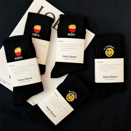 Socks Men's Cotton Socks Autumn and Winter Explosions Men's Long Socks New Embroidered Men's Socks Odor-proof Boneless Socks