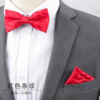 Red striped bow tie + pocket towel