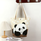 Tote bag-two-color giant panda-mika 31201