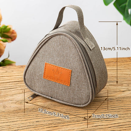 Triangular Lunch Box Handbag Polyester Rice Ball Insulated Lunch Box Bag Thickened Aluminum Foil Office Worker Lunch Bag Student Lunch Bag