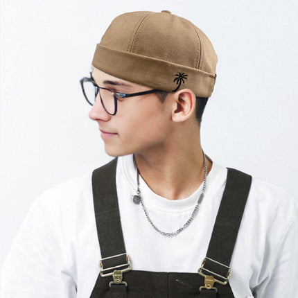 Japanese Style Melon Skin Hat Beanless Floor Hat Women's Spring and Autumn Yapi Street Retro Hat Tooling Thin Melon Skin Hat Men's