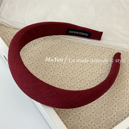 Vintage Versatile High-End Soft Fabric Headband Simple Elegant High Crown Sponge Headband Outdoor Hair Clip