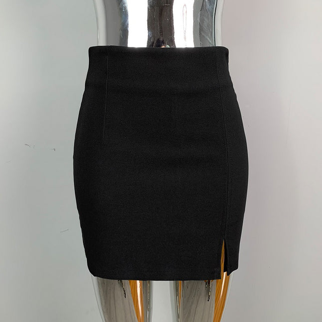 South Korea Dongdaemun slim-fit sexy high waist hip-wrapped split skirt show figure female style lined skirt fashion