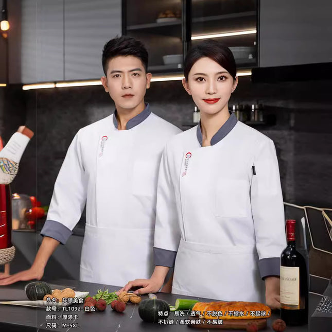 Professional clothing manufacturers, chef's clothing, catering work clothes, kitchen work clothes, hotel uniforms, cotton-containing breathable kitchen clothing