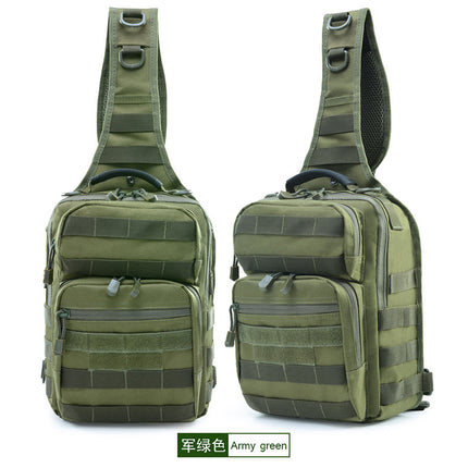 Military Fan Tactical Chest Bag Camouflage Shoulder Casual Satchel Hamburger Chest Bag Xiaotang Goose Bag Men's Outdoor Riding Chest Hanging Bag