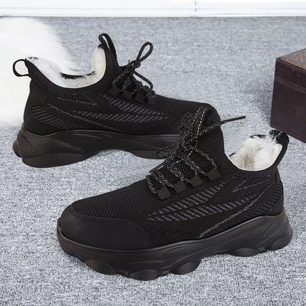 Men's Coconut sneaker Thickened Artificial Plush Warm Running Solid Soft Bottom Fashionable Old Beijing Cotton Shoes