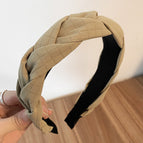 2#Beige twist plaid headband