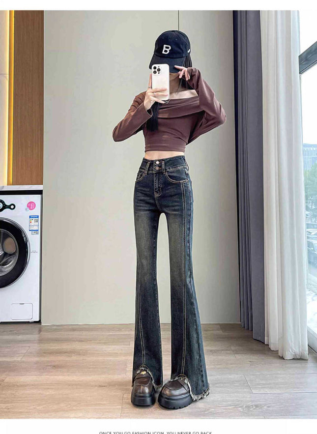 American Retro High Street Jeans for Women 2025 Summer New Loose Drape Straight Wide-Leg Floor-Length Pants