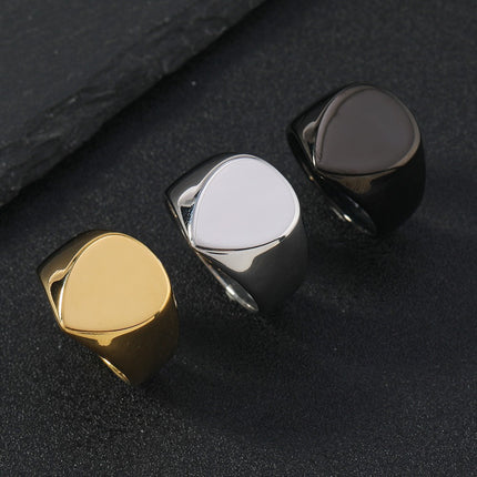 Cross-border stainless steel ring men's fashion personality bright surface drop ring titanium steel casting jewelry