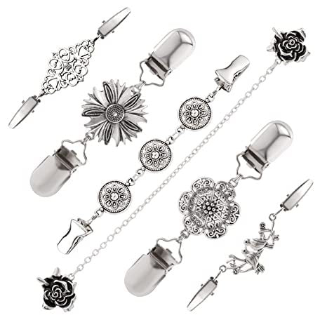 Amazon 6-piece sweater shawl clip vintage Magpie cardigan collar clip duckbill clip dress shirt chest clip