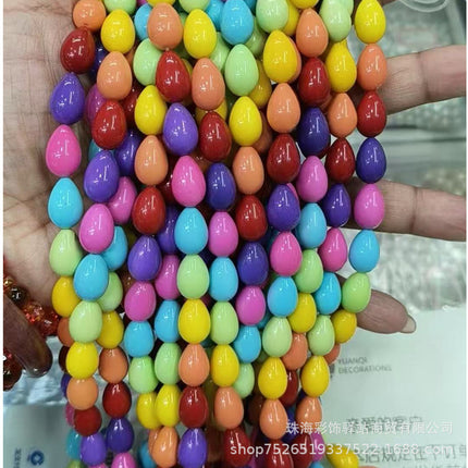 Europe and the United States in stock wholesale 9x 13mm water drop glass beads paint beads do not peel loose beads DIY jewelry accessories