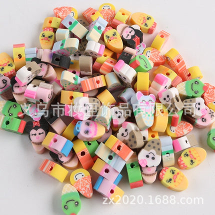 100 a pack of cross-border fruit soft pottery loose beads clay beads diy Amazon material bag accessories mobile phone