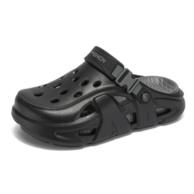 Croc Shoes Men's Summer Thick-Soled Outer Garden Shoes Soft-Soled Toe-Cap Slippers Casual Two-Wear Driving Sandals Men's Style