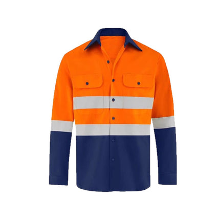 Pure Cotton Export Work Shirt Long-Sleeved Labor Protection Auto Repair Welding Construction Oil Field Gas Station Workshop Reflective Pants
