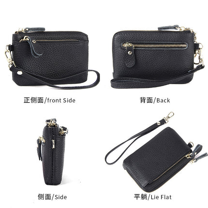 2022 New First Layer Cowhide Hand Small Wallet Simple Multifunctional Genuine Leather Hand with Coin Purse for Women Wholesale