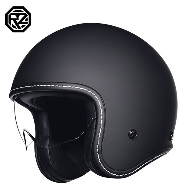 Orz Retro Helmet for Men and Women 3C Certified Motorcycle Half Helmet for Girls Winter Universal Four-Season Electric Motorcycle