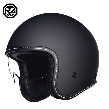 Orz Retro Helmet for Men and Women 3C Certified Motorcycle Half Helmet for Girls Winter Universal Four-Season Electric Motorcycle