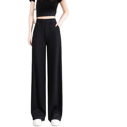 New Summer Loose Slimming Straight Casual Pants Comfortable High Waist Ice Silk Pants Wholesale