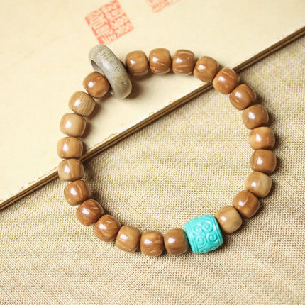 Natural Cook Bodhi Root DIY Woven Handheld Chain Plate Wen Play Chanting Bead String Men's and Women's Long Hanging Pendant
