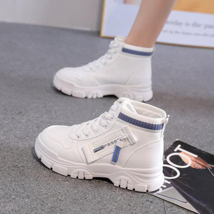 High-Top White Sneakers for Women 2026 Autumn Trendy Shoes Student Korean Style Versatile New Sneakers Sports Shoes Women's Shoes Qr522
