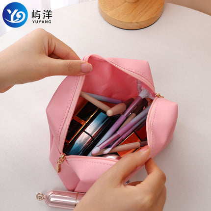 Ins Style Simple New Cosmetic Bag Women Hand Portable Square Waterproof Simple Travel Toiletry Storage Bag