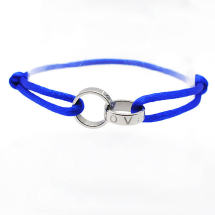 Cross-border supply Foreign Trade hand-woven couple stainless steel bracelet love double ring bracelet adjustable bracelet