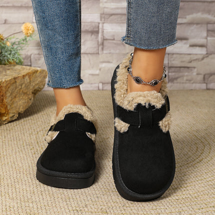 2026 Cross-Border Fashion Autumn and Winter Style Buckle Warm Snow Boots for Women Casual Export Temu Cross-Border New Cotton Shoes for Women