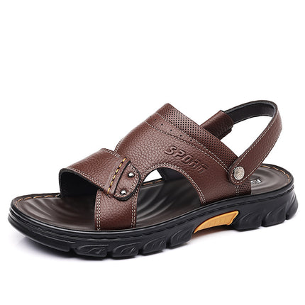 Men's sandals 2024 Summer new men's outdoor sandals outdoor fashion leather sandals factory direct one-piece delivery