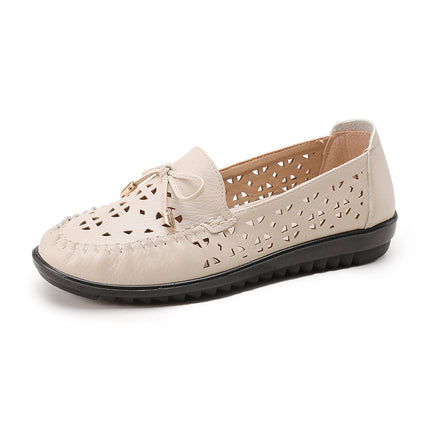 Mom's Shoes, Summer Women's Shoes, Middle-Aged and Elderly Soft-Soled Shoes That Don'T Tire the Feet, Clogs, Breathable Sandals for Middle-Aged People, Non-Slip Leather Shoes
