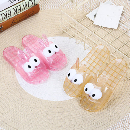 2025 Home Slippers Bathroom Waterproof Anti-Slip Women's Slippers Summer Jelly Translucent Crystal Sandals Wholesale