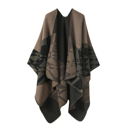 European and American plain striped warm Joker shawl outer autumn and winter office blanket imitation cashmere scarf in stock wholesale