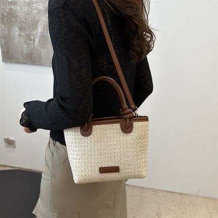 Straw Woven Bucket Bag / Sac Seau Paille Tressée