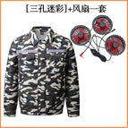 [3 holes] camouflage single clothing fan set / 3XL